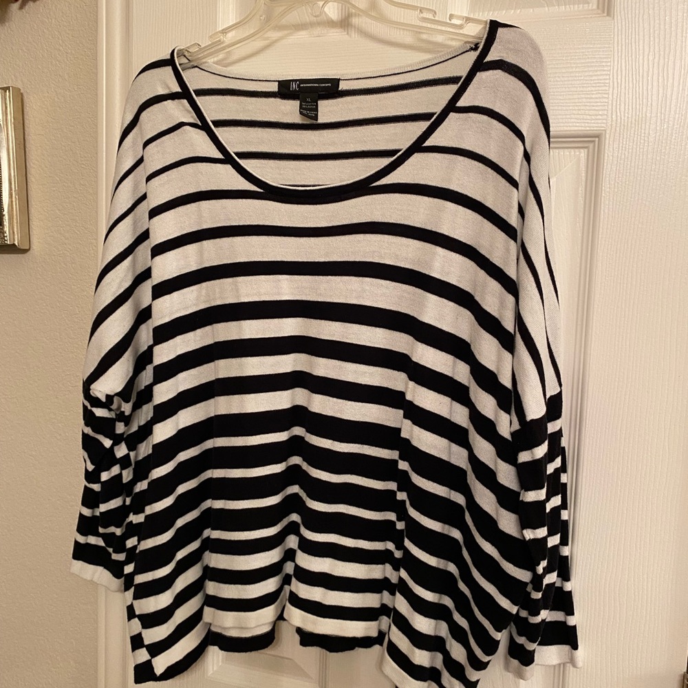 INC black and white sweater